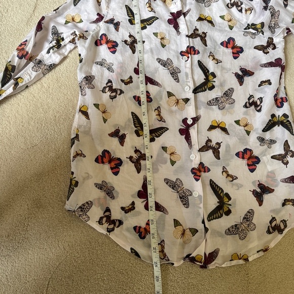 Equipment Femme Silk & Cotton Butterfly Button Down Shirt Small - Picture 10 of 10